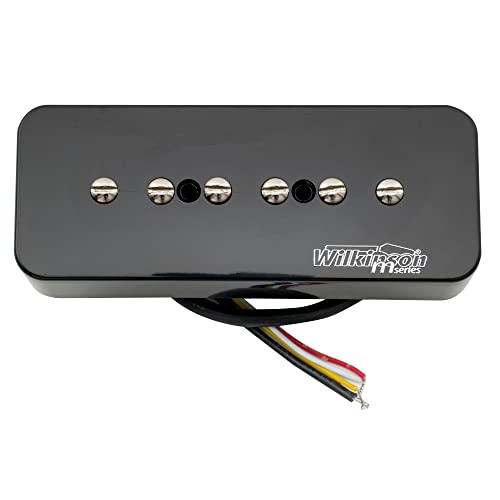 Wilkinson M Series Stacked P90 Soapbar Ceramic Single Coil Sized Humbucker Bridge Pickup for SG/LP Electric Guitar, Black