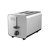 BLACK+DECKER 2-Slice Stainless Steel Toaster with 7 Toast Shades, Extra-Wide Self-Centering Slots