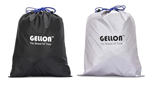 Image of Gellon Shoes Bag in Umbrella Cloth for Travel & Storage Travel Organizer for Women & Men Travel Accessories Shoes Cover Pouch Shoes Bag for Travel Essentials in Black & Silver Color