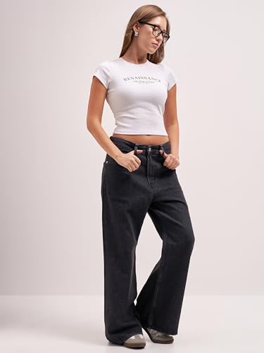 Image of Tokyo Talkies Women Pure Cotton Tops for Woman|Regular Fit Slim fit Crop Tops for Women Western|Top Tshirt for Women Stylish Western|Suitable for Casual and Workwear
