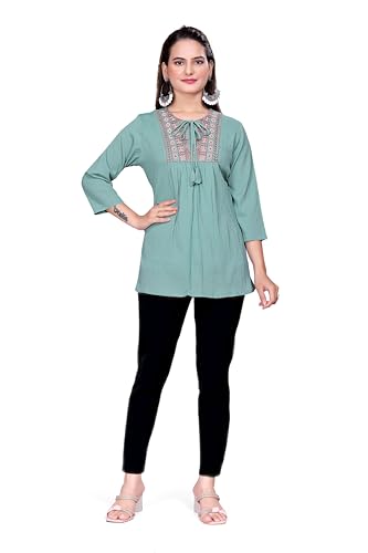 Image of Women's Casual Floral Printed Shirt | Button-Down Collar Three-Quarter Sleeve Top | Stylish Trendy Printed Shirt for Women | Relaxed Fit Cotton Shirts | Western Style Tops