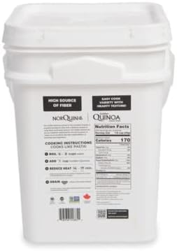 NorQuin Golden Quinoa Pail 252 Servings / 25 lbs - Big Bulk Bucket Great For Food Storage, Restaurants & Wholesale - Perfect Rice & Grain Alternative - Kosher Certified, Gluten Free, Non-GMO