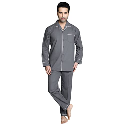 Image of Men's Cotton Solid Night Suit