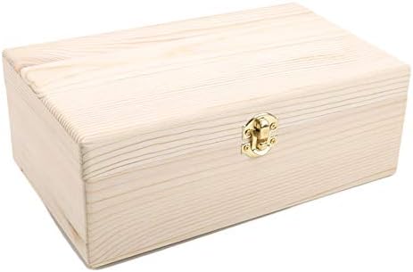Ivyday Wooden Treasure Chest with Lid and Metal Clasp Paint Your Own Wooden Chests Box