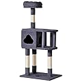 Cat Tree Tower, Cat Condo with Sisal Scratching Posts, Cat Tower with Perch, Cat Play House and Rest Place, Beige (Grey)