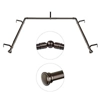 TONIAL Aste Per Tende Telescopiche Da 32 A 200 Cm, Diametro 6/8'', Finiture In Acrilico Diamantato, Nichel. Barre Singole Decorative Per Tende Pesanti, Supporto Fino A 10 Kg.