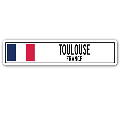 Lotusworld Plaque Murale en étain Motif Drapeau français de la Ville de Toulouse France 10,2 x 40,6 cm Cover