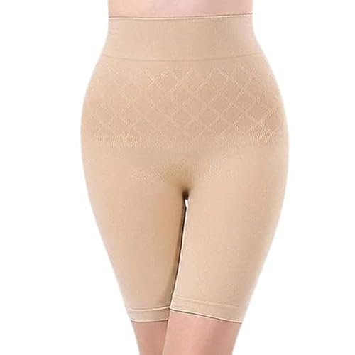 Image of SHEWIN Women's High Waist Anti Rolling Strips Shapewear Comfortable Slimming Panties Underwear Body Compression Shorts (Free Size ou to M to 2XL Biege)