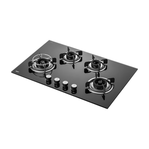 KAFF 4 Burners Built-in Hob/Hobtop For Modular kitchen -8 MM|Auto Electric Ignition Glass Top| Tornado Style Burner, Enamelled Matt Finish,...