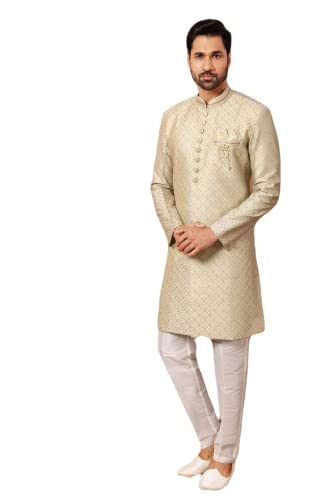 Men's Indian Pakistani Party Wear Semi Indo-Western Ethnic Wedding Sherwani for Groom