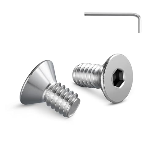 20 Stück M4 x 10 mm Senkkopfschrauben Innensechskant Antrieb Schrauben Edelstahl A2 V2A Vollgewinde mit Innensechskantschlussel