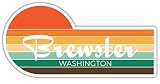Brewster Washington 4 x 2.25 Inch Sticker Retro Vintage Sunset City 70s Aesthetic Design
