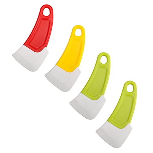 Garneck 4pcs Oily Soft Scraper Colorful Tool Scrapper Clean Multi Purpose Dish Scrubber Spatula Dish Scraper Dish Pot Multipurpose Scraper Kitchen Scrubber Plate Scraper Colored