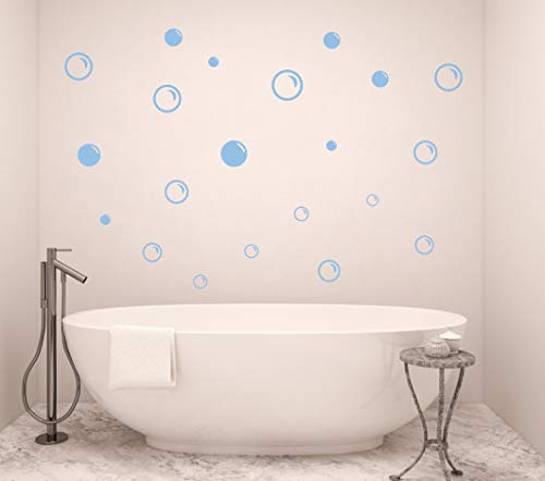 90 Vinilos Decorativos Burbujas Azul Claro para Pared
