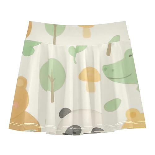Athletic Shorts for Girls Skorts Kids Tennis Skirts Print Flowy Skort Cute Animals Lion Panda Bear 3t