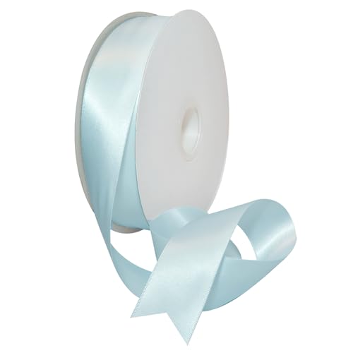 Image of Morex Ribbon Double Face Satin Ribbon, 1.5 inches by 50 Yards, Light Blue, Silk Ribbons for Gift Wrapping, Birthday Gifts, Satin Dress for Women, Crafts, Wedding