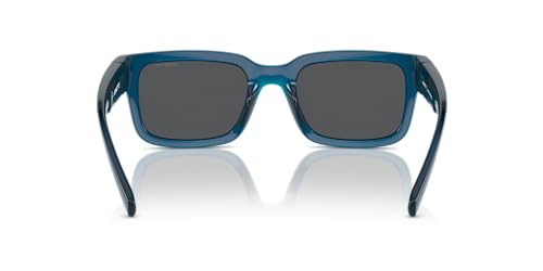 Arnette Men's AN4343 Bigflip Rectangular Sunglasses, Transparent Blue/Blue Mirrored Blue, 52 mm4