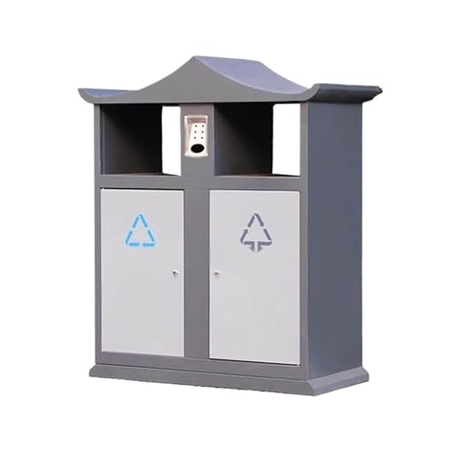 大型 屋外用ダブルゴミ箱 金属製ゴミ箱 街路公共エリア用 廃棄物