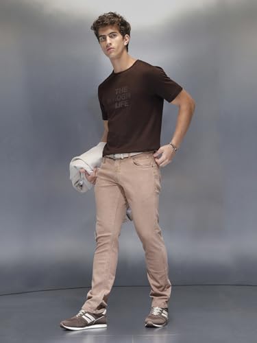 Image of WROGN Men's 100% Cotton T-Shirt | 3D Graphic Print | Slim Fit