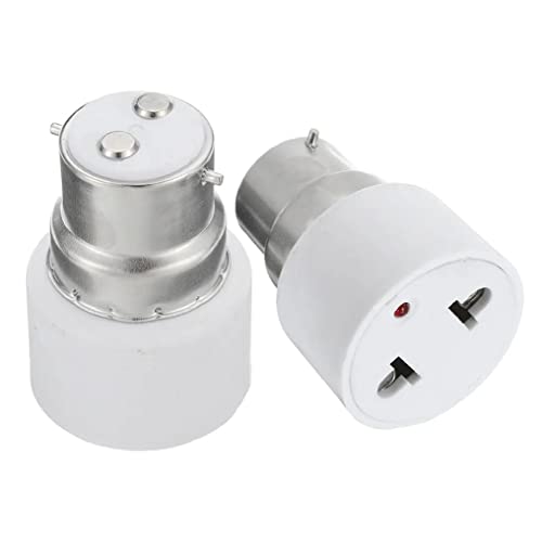 TWDRTDD2 anni di garanzia Convertitore presa di corrente B22 Base per lampada a presa CA tipo Europa (Bianco,2 pezzi)