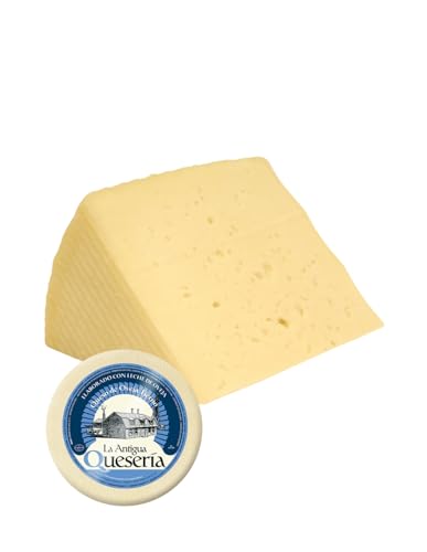 La Antigua Quesería - Queso de Oveja Tierno Artesano - cuña de 375 g Aprox - Elaborado en Toledo - 100% Leche Pasteurizada - Maduración Natural