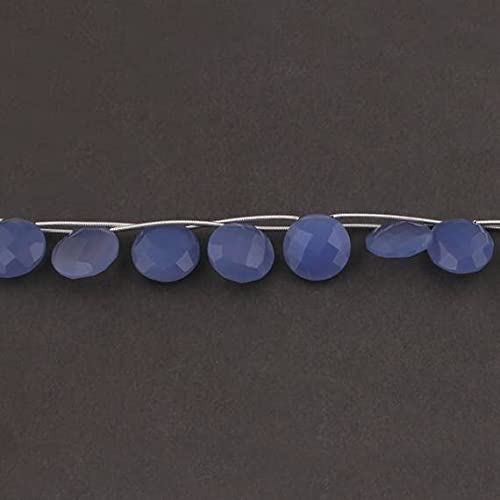 Perles Calcédoine Lavande LKBEADS 16mm fil briolette ronde facettée pierre naturelle bijoux diy