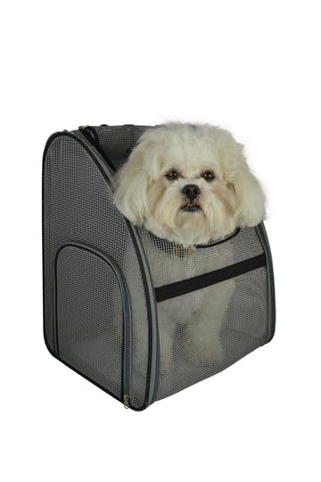 Soft Dog Carrier with Mesh Windows and Padded Backpack Straps Small Dog or Animal in Black