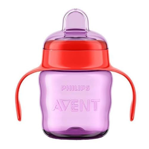 Philips Avent Silicone Classic Spout Cup with Handle | Pink/Purple | 200ml (SCF551/03)