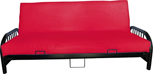 D&D Futon Furniture Futon Covers, Mattress Slipcovers, Polyester Poplin (Red, Full 6x54x75)