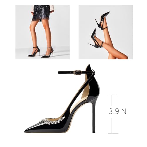 Image of Women's Pointed-Toe Bag-Toe Strappy High-Heeled Shoes Sexy Stiletto Pumps