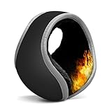 [Karcusiny] イヤーマフ メンズ 防寒 イヤーウォーマー 極暖ふわふわ裏起毛・180度折畳み・耳痛くない ・ズレにくい 耳あて 防風 保温 調節可能 通勤通学 耳カバー コンパクト男女兼用 (反射-ブラック)