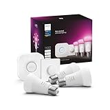 Philips Hue Starter Kit: Bridge + 3 E27 Smart Bulbs + Smart Button, White and Color ambiance, Smart Light Hub, Works with Alexa, Google Assistant, Samsung SmartThings, Apple Home