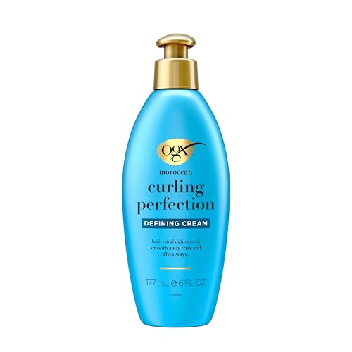 OGX Argan Oil of Morocco Curl-Defining Styling Cream, Anti-Frizz Curl Cream for Curly Hair & All...