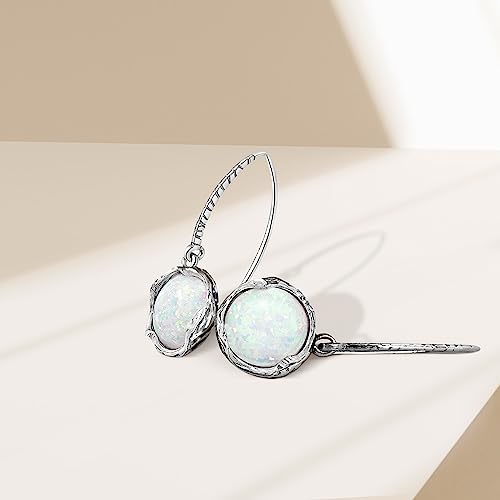 925 Sterling Silver White Opal Earrings for Women - 12mm Teardrop Gemstone - October Birthstone Jewelry - Elegant Gift for Wife, Daughter, Sister4