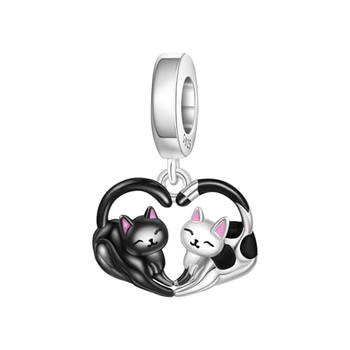 NUJIFFY Süße Tiere Charm 925 Sterling Silber Charms Anhänger für Armband Bär charm anhänger Hunde Kompatibel mit Europäischen Armbändern für Frauen Schmuck Geschenk