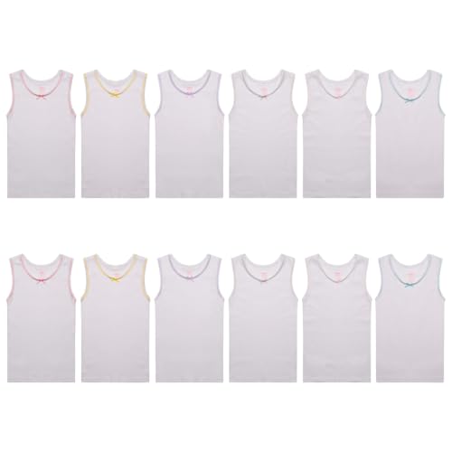 Buyless Fashion Girls Tank Top - Sleeveless Cami Tanks Cotton Undershirts for Dance Gymnastics, Kids & Toddler Size (12 Pack)2