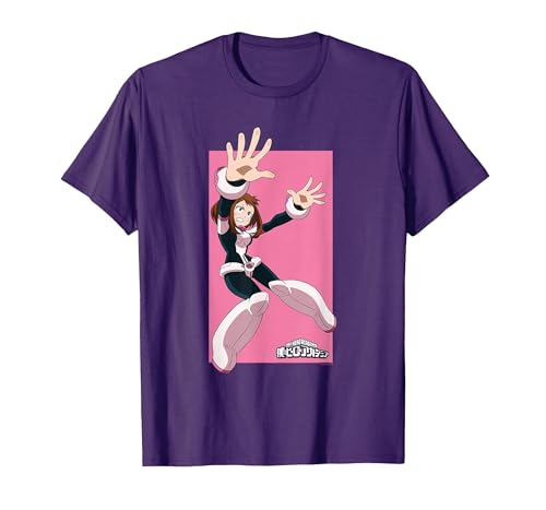 My Hero Academia Uraraka Hero Pose Anime T-Shirt, Men, Purple, X-Large