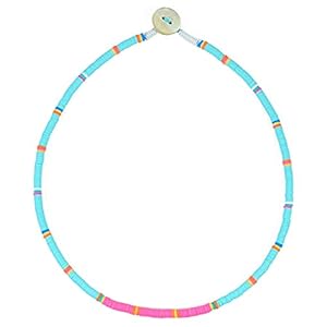 C·QUAN CHI Collier à Brins Heishi Pour Femme Collier De Déclaration En Perlés Collier De Charme De Coloré