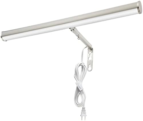 Maxxima 14 in. LED Picture Light w/Brushed Nickel Finish, 200 Lumens, 3000K Warm White, Integrated LED Display Wall Light w/On/Off Switch