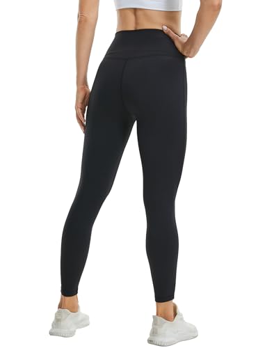 SEAJOJO Leggings for Women High Waist V Crossover, Buttery Soft Tummy Control Workout Running Yoga Pants Black