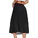 TEERFU Womens Pleated Midi Skirt,High Waist Swing Summer Pleated Skirt Casual Chiffon Elastic A-line Long Skirts Black Small