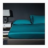 OBONG Classic Spannbettlaken Baumwolle 100% Dehnbar Glatte Spannbetttuch Maschinenwaschbar Tiefe Matratzenhöhe Bis 25 cm Laken (Color : Green a, Size : Queen)