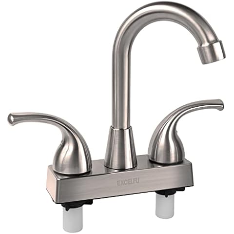 EXCELFU RV Bathroom Faucet, 4 inch RV Bathroom Sink Faucet Replacement with Classical Lever Handles and 6-inch High Spout for Campers, RV, Motorhome, Travel Trailer, Boat (Brushed Satin Nickel) Cover