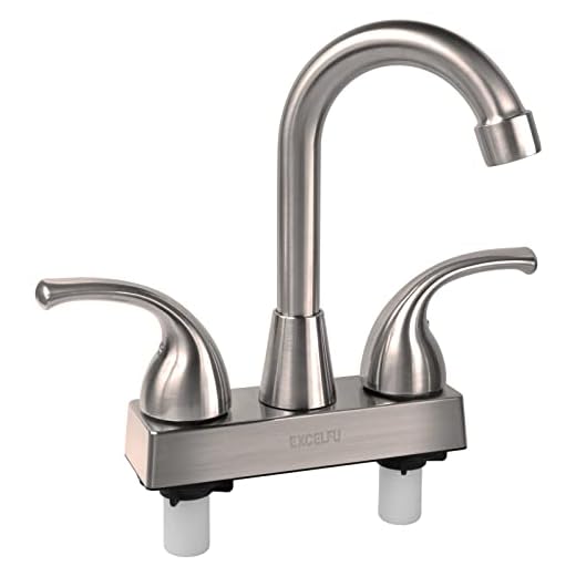 EXCELFU RV Bathroom Faucet, 4 inch RV Bathroom Sink Faucet Replacement with Classical Lever Handles and 6-inch High Spout for Campers, RV, Motorhome, Travel Trailer, Boat (Brushed Satin Nickel)