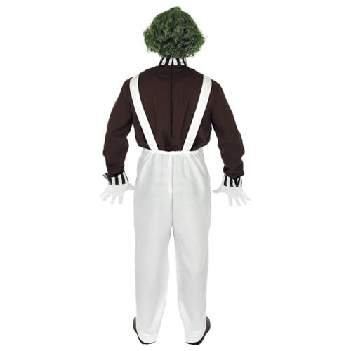 fun shack Mens Chocolate Factory Worker Costume, Chocolate Factory Costume, Halloween Costumes for Men