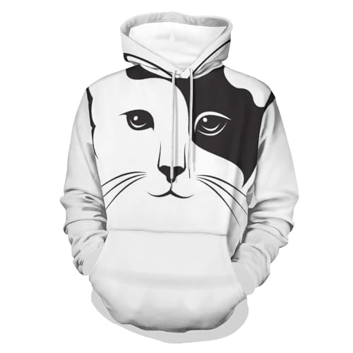 Sweats à capuche chat unisexe pull confortable pour soirées cocooning