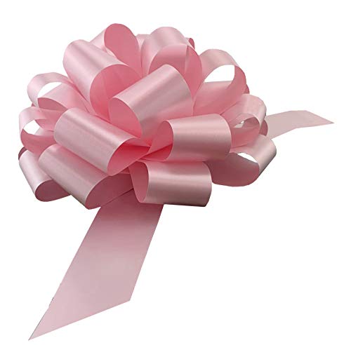 GiftWrap Etc. Lazos con Cintas para Tirar Rosa para Pascua - 24 cm de Ancho (9 in), Set de 6, Decoración de Fiestas, Cumpleaños, Graduación, Día de la Madre, Día de Europa, Día del Trabajo