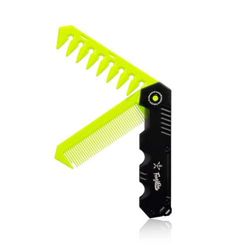 Portable Travel Pocket Folding 2 in 1 Plastic Hair Styling Comb Green