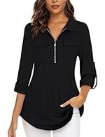 【Soft & Strethy Fabric】: Women's plaid shirt is made of 95% Polyester & 5% Elastane. This blouse is lightweight, breathable and very comfortable to wear, super stretchy soft durable fabric, not see-through and highly elastic floral printed tunic tops...