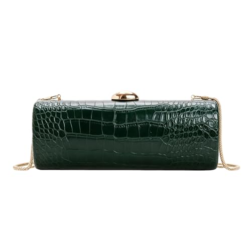 Image of Women Vegan Leather Evening Handbag Crocodile Pattern Handle Clutch Purse Cross Body Envelope Bag